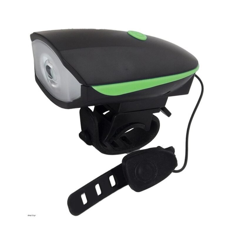 realeshop-fakos-korna-podilatou Εμπρόσθιος Φωτισμός Ποδηλάτου 250lm με Κόρνα