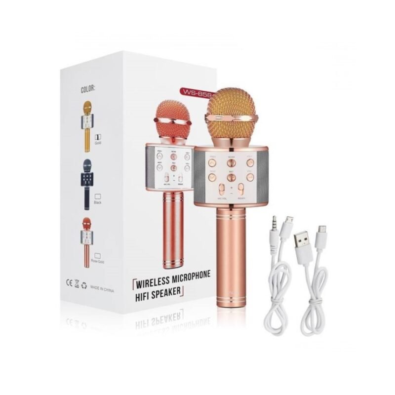 realeshop-asyrmato-mikrofono-bluetooth Ασύρματο Μικρόφωνο με Ηχείο και Karaoke